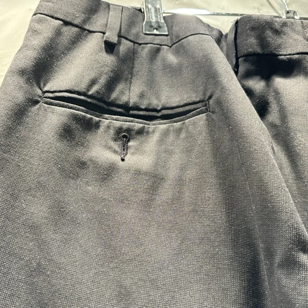 Mens Unbranded Black Dress Pants No Tags Or Size 5-Pockets Zip Belt Loops